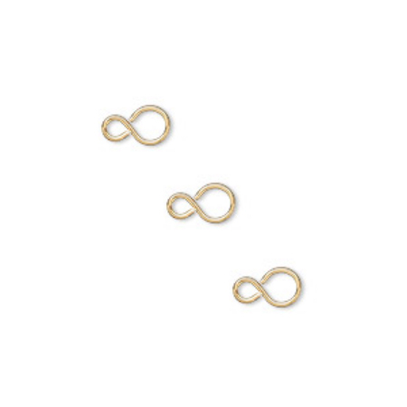 Charm, Pandant, Conector - Conector, alama placata cu aur, 8 mm, 1 buc