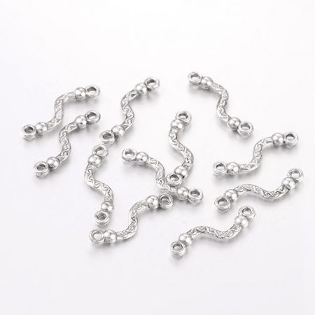 Conector argintiu antichizat, 22.5 X6 mm, 1 bucata [1]