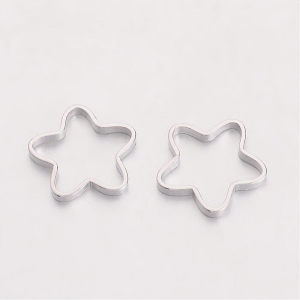 Charm, Pandant, Conector - Conector argintiu antichizat floare 9 X10 mm- 1 bucata