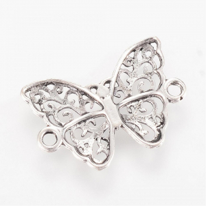 Conector, argintiu antichizat, fluture, 20 X14 mm- 1 bucata [1]