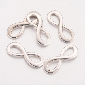 Conector, argintiu antichizat, infinit, semnul infinitului 23 X8 mm- 1 bucata [1]