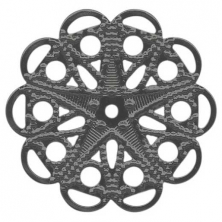 Charm, Pandant, Conector - Conector candelabru alama gunmetal filigranat