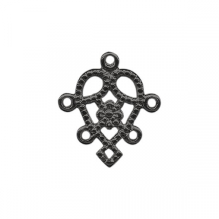 Charm, Pandant, Conector - Conector candelabru alama gunmetal filigranat