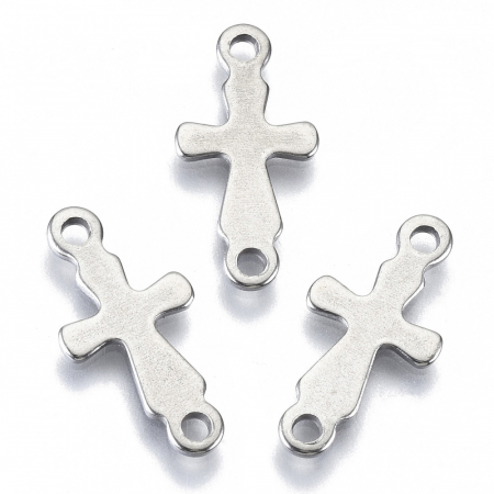 Conector charm cruce din otel inoxidabil 202, 18.5x9mm- 1 bucata [1]