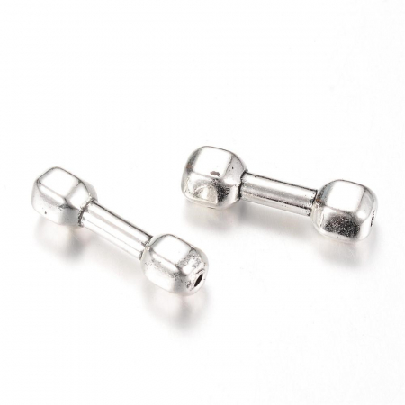 Charm, Pandant, Conector - 10 bucati Conector charm gantera, argintiu antichizat, 25,5X9 mm