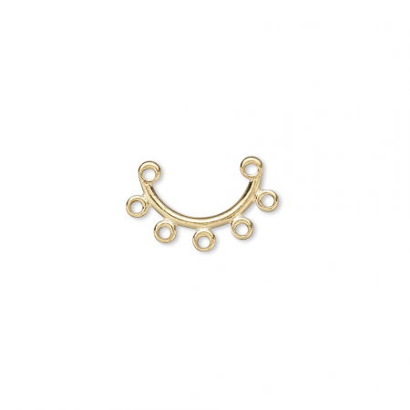 Accesorii Cercei - Conector cu bucle, accesoriu cercei, alama placata cu aur, 12 mm, 1 buc