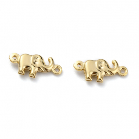 Conector elefant din alama placata cu aur 14X6,5 mm, 1 buc [1]