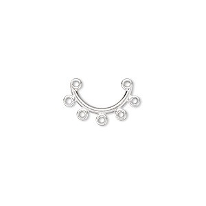 Charm, Pandant, Conector - Conector, placat cu argint, 12 mm, 1 buc