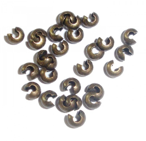 Crimp si Crimp Cover - Crimp cover (acoperitor de crimp) din alama, culoarea bronz antichizat - 4 mm - 1 bucata