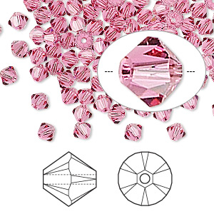 Margele - Cristale Swarovski, Crystal Passions, Bicon Xilion 5328 Rose 6  mm - 1 bucata