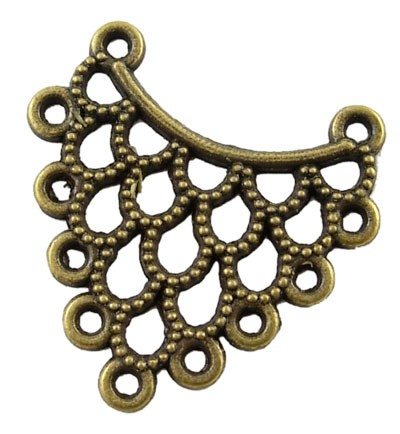 Charm, Pandant, Conector - Drop, candelabru, pentru cercei sau pandant, bronz antichizat,23.5 mm- 1 bucata
