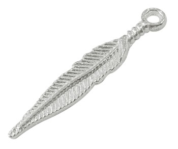 Charm, Pandant, Conector - Drop, charm, pana, argintiu