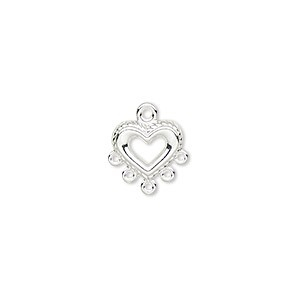 Charm, Pandant, Conector - Drop, placat cu argint, 10 mm, 1 buc