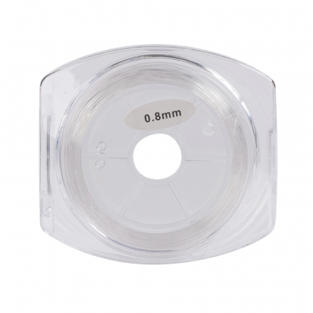 Panglica, elastic - Elastic pentru insirat margele, plat, 0,8 mm grosime, 1 rola, 11 m