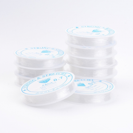 Panglica, elastic - Elastic pentru insirat margele, 0,7 mm grosime, 1 rola