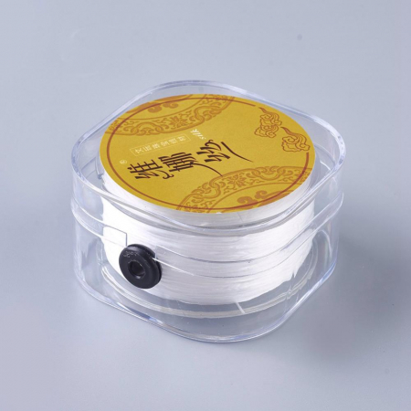 Panglica, elastic - Elastic pentru insirat margele, plat, 0,8 mm grosime, 1 rola, 100 m