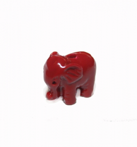 Charm, Pandant, Conector - Elefant rosu, pandant din rasina - 20x10 mm - 1 bucata