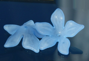 Margele acrilice - Floare acrilica - albastru transparent - 30 mm - 1 bucata