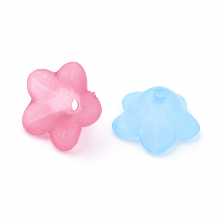 Floare acrilica, clopotel, albastru transparent - 12 mm - 1 bucata [2]