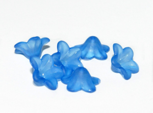 Margele acrilice - Floare acrilica, clopotel, albastru transparent - 12 mm - 1 bucata
