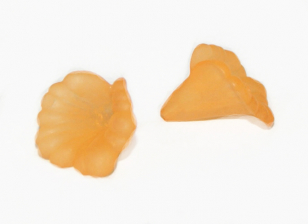 Margele acrilice - Floare acrilica, clopotel, portocaliu transparent, 20 mm - 1 bucata