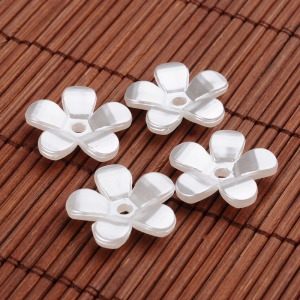 Margele acrilice - Floare acrilica, imitatie perla, alba 22x5mm, 1 bucata