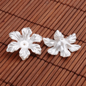 Margele acrilice - Floare acrilica, imitatie perla, alba 28x6.5mm, 1 bucata