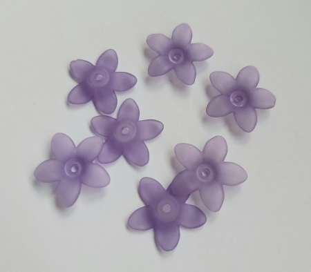 Margele acrilice - Floare acrilica, mov transparent - 17 mm - 1 bucata