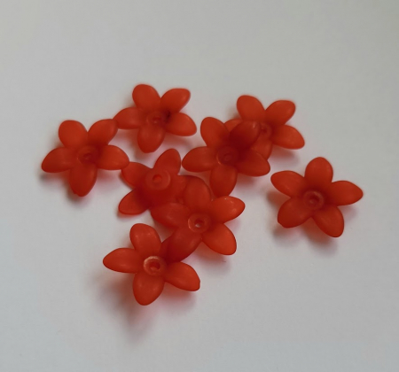 Margele acrilice - Floare acrilica, rosu transparent - 17 mm - 1 bucata