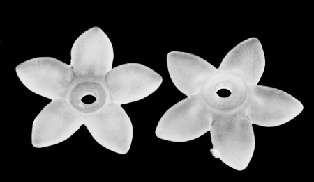 Margele acrilice - Floare acrilica, frosted white - 17 mm - 1 bucata