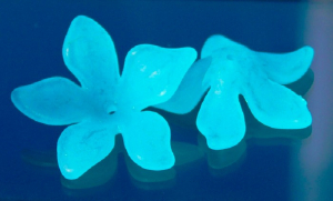 Margele acrilice - Floare acrilica, turcoaz transparent - 30 mm - 1 bucata