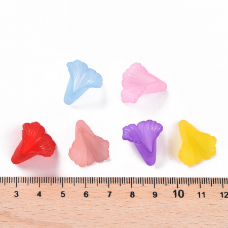Floare- clopotel - acrilic - galben transparent - 20 mm - 1 bucata [5]