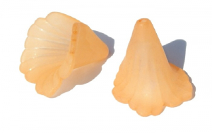 Margele acrilice - Floare- clopotel - acrilic - portocaliu transparent - 20 mm - 1 bucata
