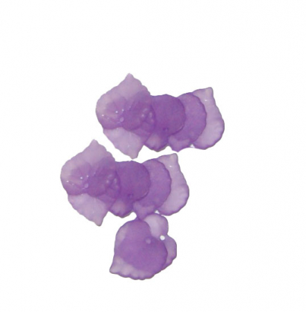 Margele acrilice - Frunza acrilica mov transparent, 15 mm, 1 bucata