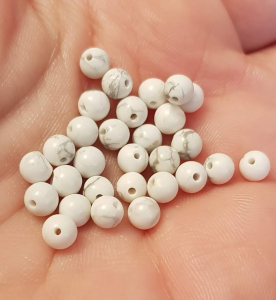 Howlit alb rotund, 4 mm, pietre semipretioase, 1 bucata [1]