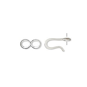 Inchizatori - Inchizatoare carlig din alama placata cu argint 10x6 mm, 1 bucata Cod IHSP2