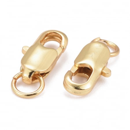 Inchizatori - Inchizatoare carabina alama placata cu aur de 18K cu za, 12X6 mm, 1 buc
