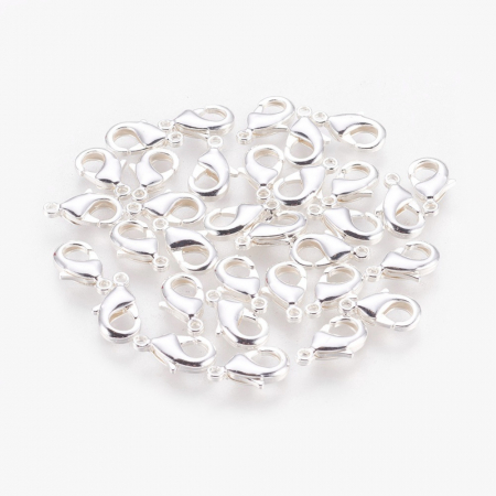 Inchizatoare carabina din alama placata cu argint 925, 12x7mm - 1 bucata [1]