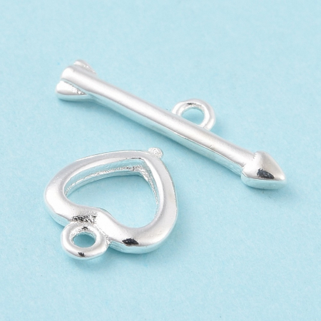 Inchizatoare toggle, din alama placata cu argint 925, 10.5 X 8.5 mm, 1 buc [1]
