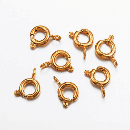 Închizători rotunde tip arc din inox 304, placate cu aur 18K prin Ion Plating, 9x6 mm [1]