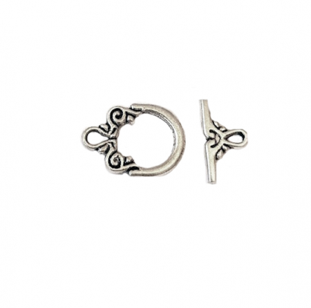 Inchizatori - Inchizatoare toggle din aliaj argintiu antichizat - 20 mm - 1 bucata