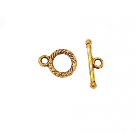 Inchizatori - Inchizatoare toggle din aliaj auriu antichizat - 12 mm - 1 bucata Cod ITAUA2