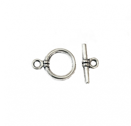 Inchizatori - Inchizatoare toggle din aliaj argintiu antichizat - 20 mm - 1 bucata