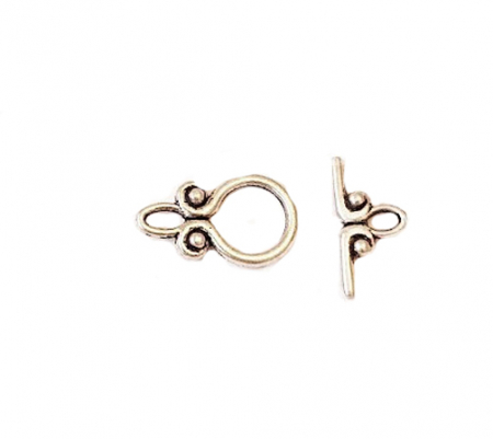Inchizatori - Inchizatoare toggle din argintiu antichizat - 20 mm - 1 bucata Cod ITAA1