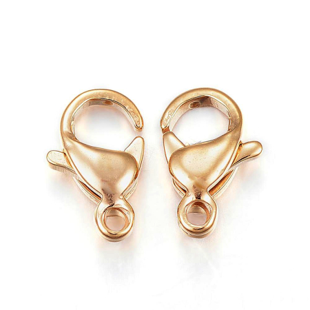 Inchizatori - Închizătoare tip lobster din inox 304, placate cu aur 18K prin Ion Plating, 9x6 mm