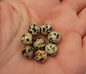 Pietre semipretioase - Jasp dalmatian rotund, 6 mm - 1 buc