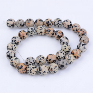 Jasp dalmatian rotund, 8 mm - 1 buc [2]