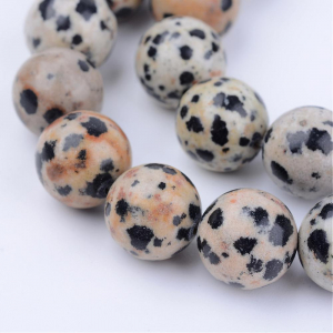 Pietre semipretioase - Jasp dalmatian rotund, 8 mm - 1 buc