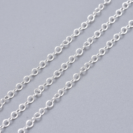 Lanț din alamă argintiu, fără nichel, zale 2x1.5 mm – 10 metri [1]