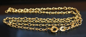 Lant - Lant din alama placata cu aur cu inchizatoare, 42 cm lungime